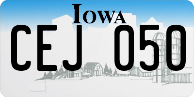 IA license plate CEJ050