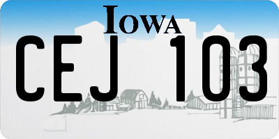 IA license plate CEJ103
