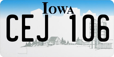 IA license plate CEJ106