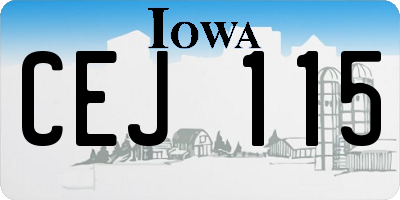 IA license plate CEJ115