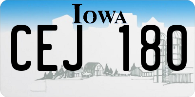 IA license plate CEJ180