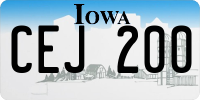 IA license plate CEJ200