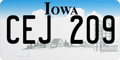 IA license plate CEJ209