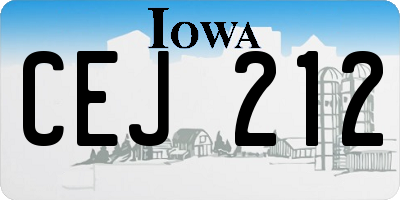 IA license plate CEJ212