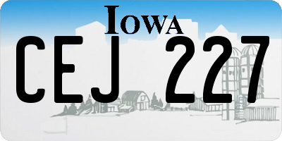 IA license plate CEJ227