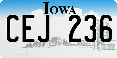 IA license plate CEJ236