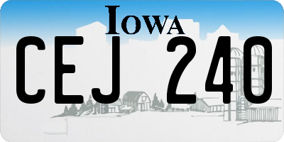 IA license plate CEJ240