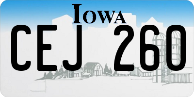 IA license plate CEJ260