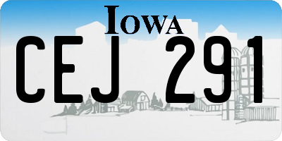 IA license plate CEJ291