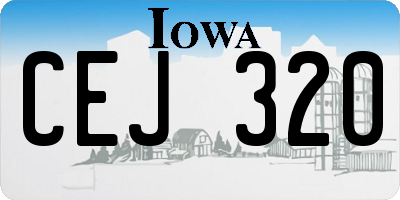 IA license plate CEJ320