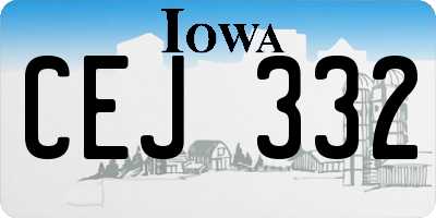 IA license plate CEJ332