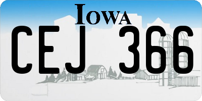 IA license plate CEJ366