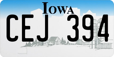 IA license plate CEJ394