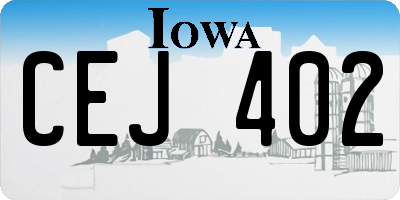 IA license plate CEJ402