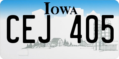 IA license plate CEJ405