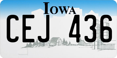 IA license plate CEJ436