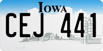 IA license plate CEJ441