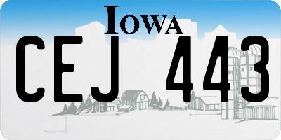 IA license plate CEJ443