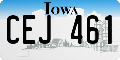 IA license plate CEJ461