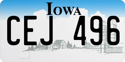 IA license plate CEJ496