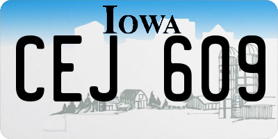 IA license plate CEJ609