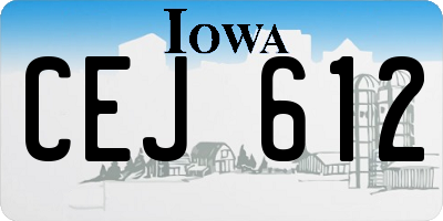 IA license plate CEJ612