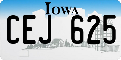 IA license plate CEJ625