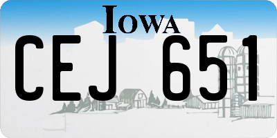 IA license plate CEJ651