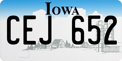 IA license plate CEJ652