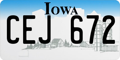 IA license plate CEJ672