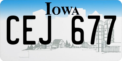 IA license plate CEJ677