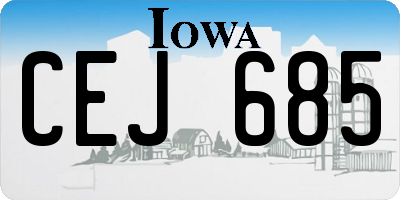 IA license plate CEJ685