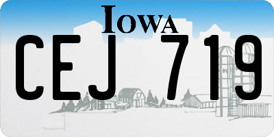 IA license plate CEJ719