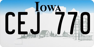 IA license plate CEJ770