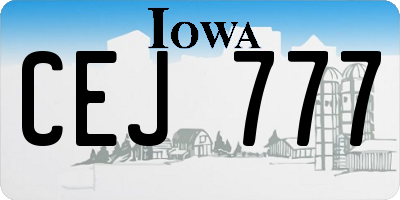 IA license plate CEJ777