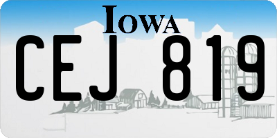 IA license plate CEJ819