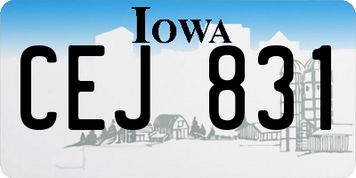 IA license plate CEJ831