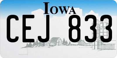 IA license plate CEJ833