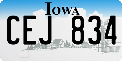 IA license plate CEJ834