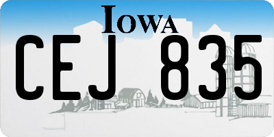IA license plate CEJ835