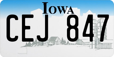 IA license plate CEJ847