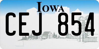IA license plate CEJ854