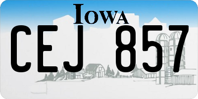 IA license plate CEJ857