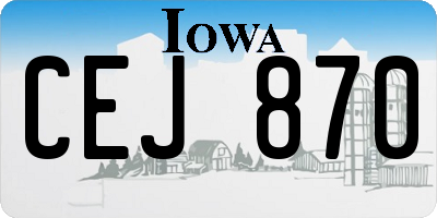 IA license plate CEJ870