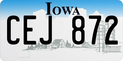 IA license plate CEJ872