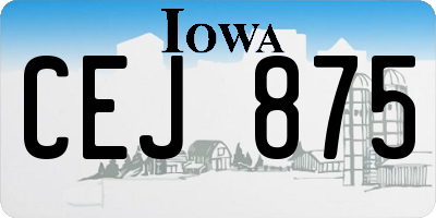 IA license plate CEJ875