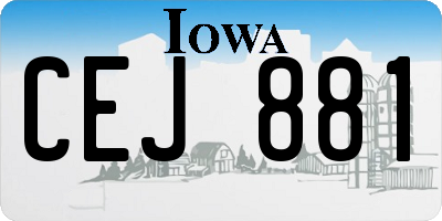 IA license plate CEJ881