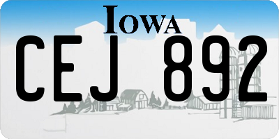 IA license plate CEJ892