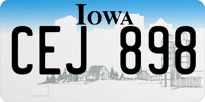 IA license plate CEJ898