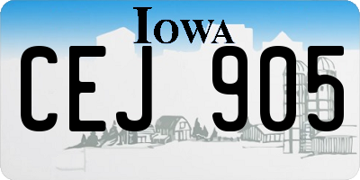 IA license plate CEJ905